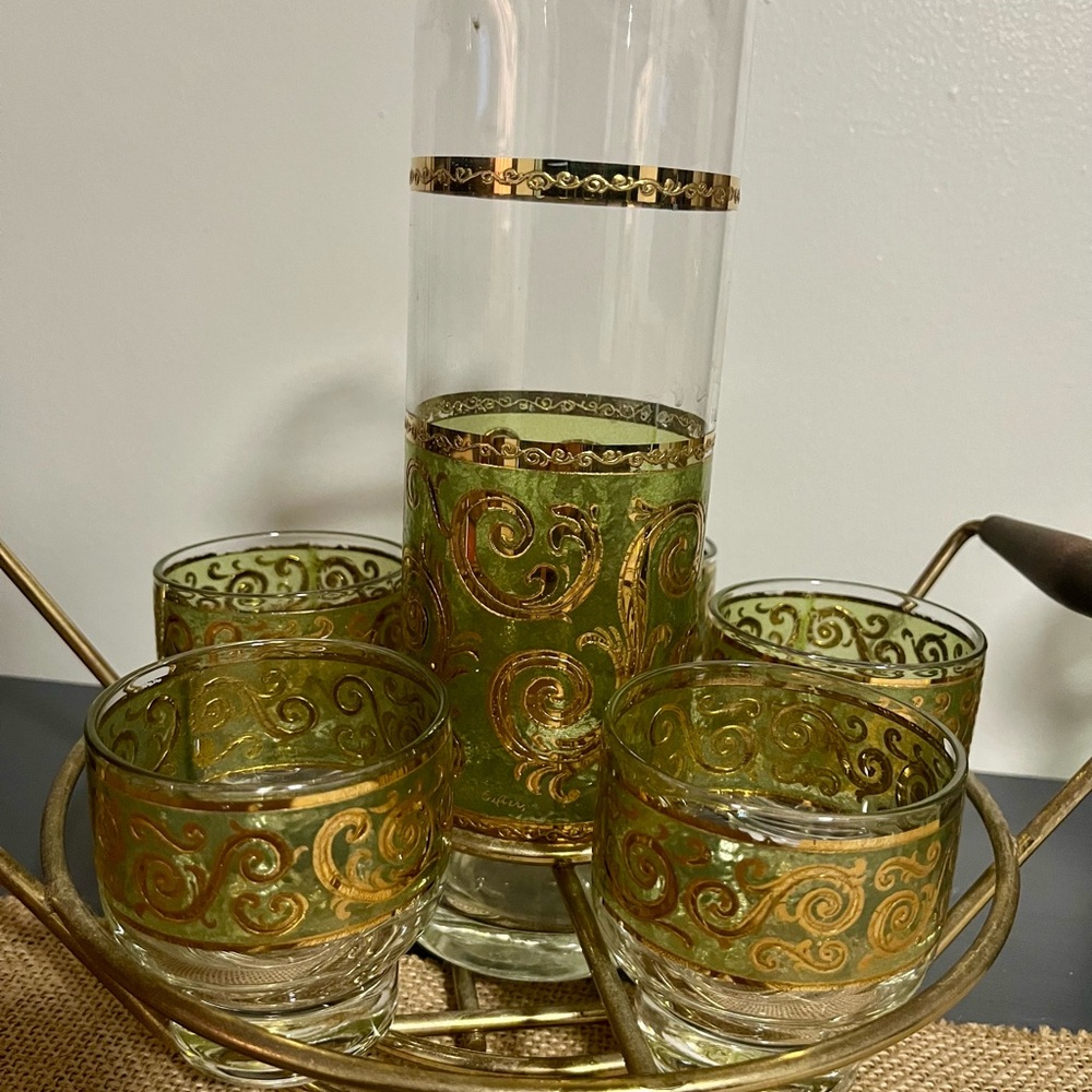 MCM culvar Toledo bar set with 22k gold trim - Picture 3 of 9